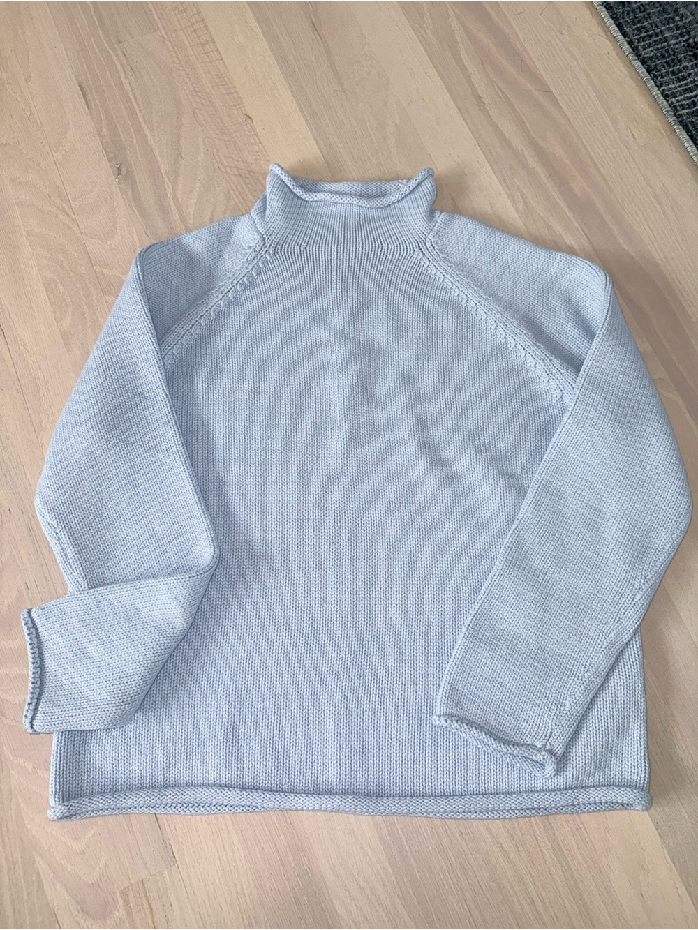 J. Crew 1988 Heather Light Blue Rollneck Trade Sweater Small Like New - Picture 3 of 8